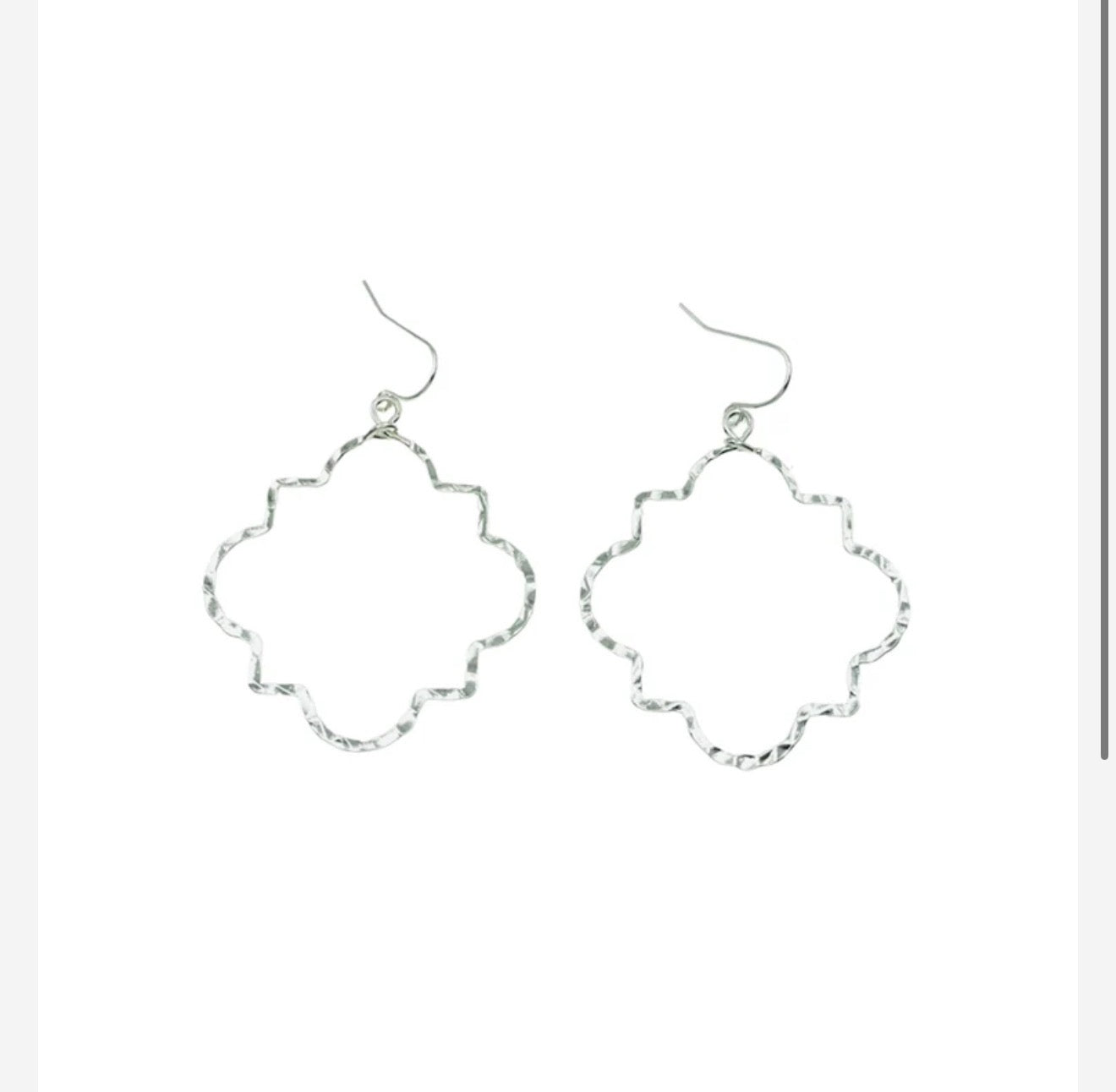 Hammered textured open 1.5” geometric earrings