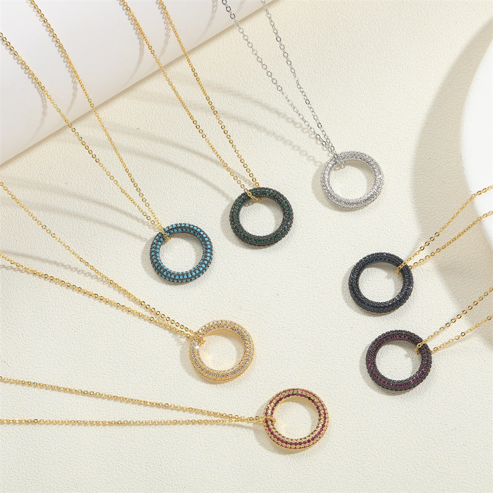 18″ Gold Pavé Open Circle Necklace