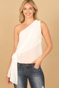 One Shoulder Waist Tie Top