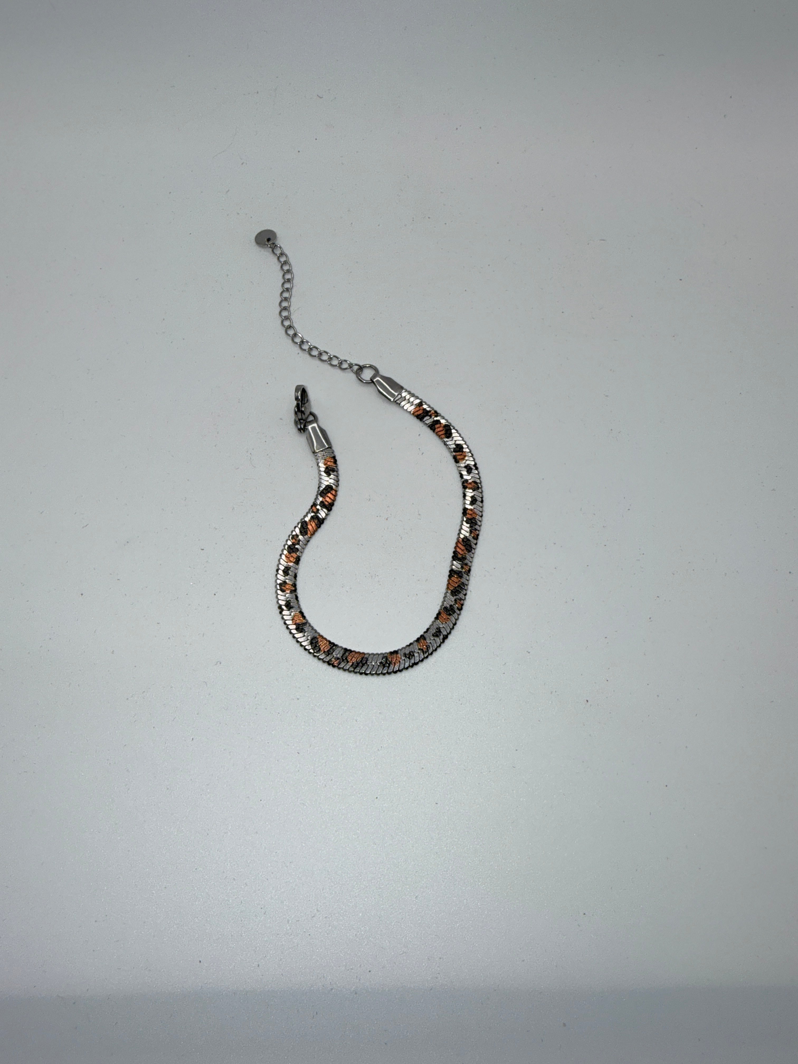 Leopard Print Chain Bracelet | Silver & Gold | Extender | Layering