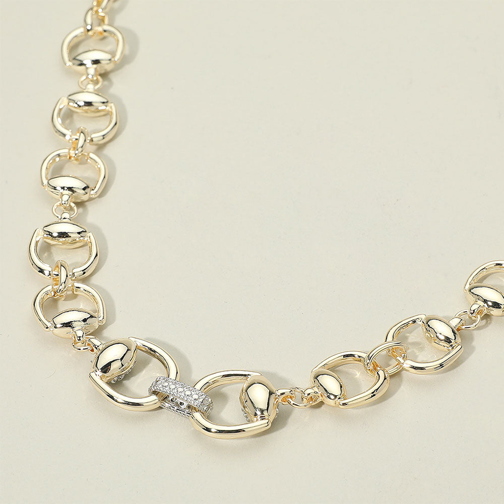 Bold Luxe Link Statement Necklace with Pavé Accent