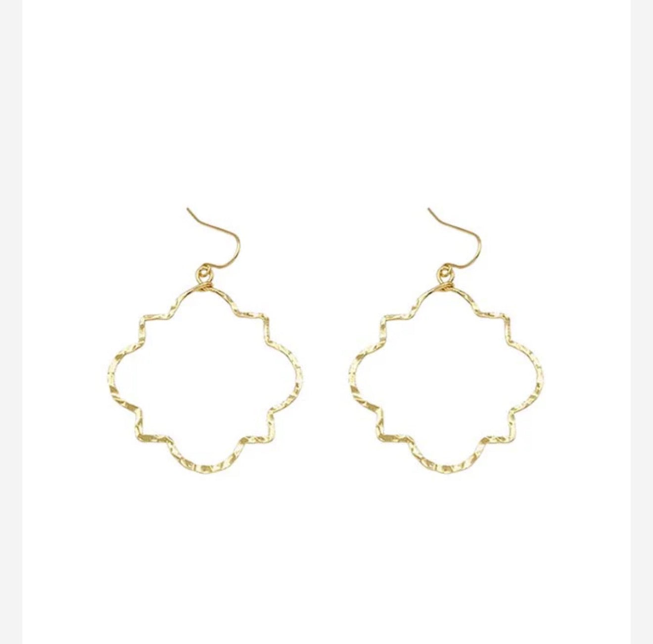 Hammered textured open 1.5” geometric earrings