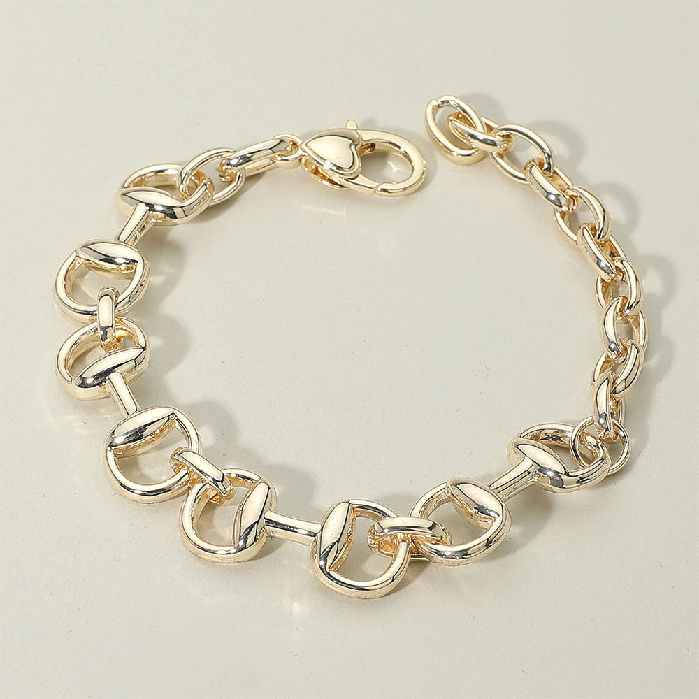 Gold Horse bit Chain Bracelet