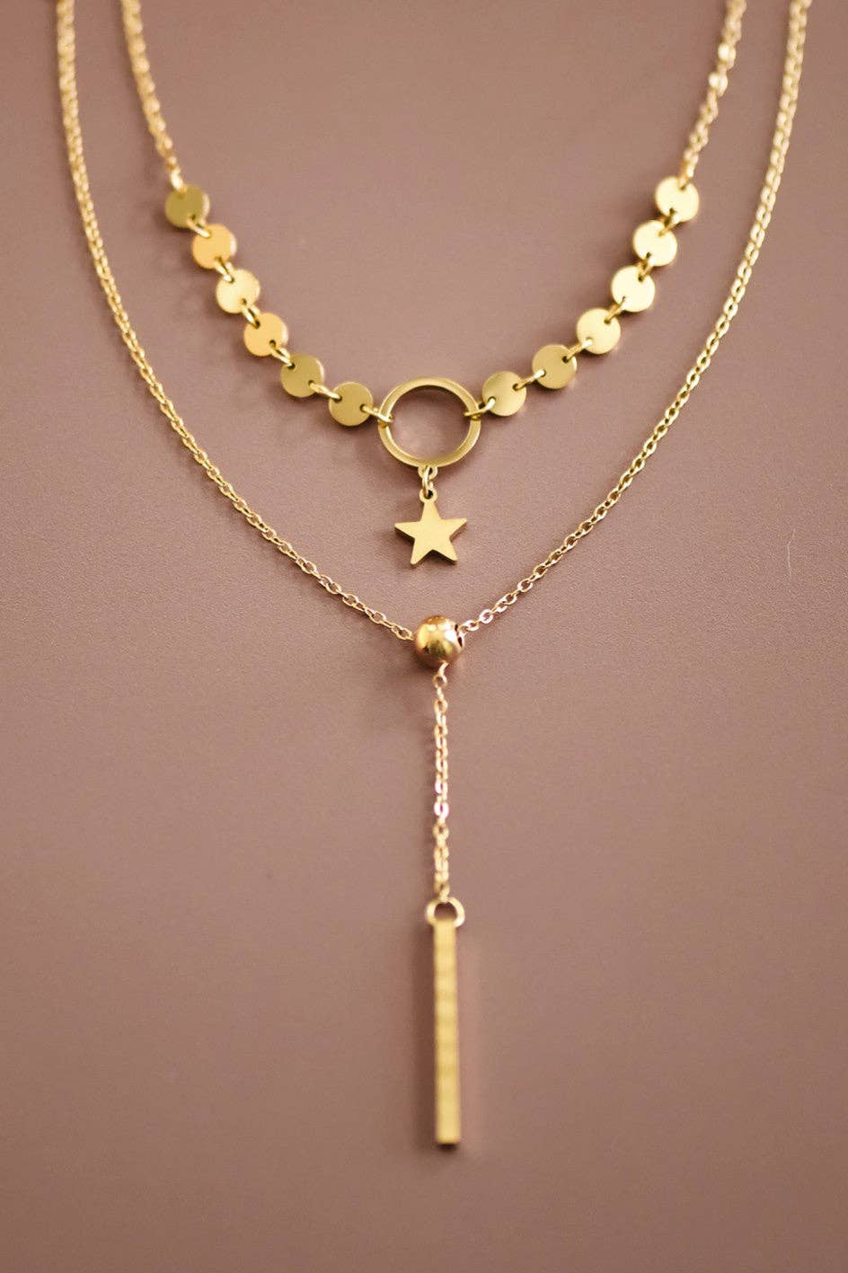 18K Gold Plated Waterproof Stainless Steel Chain Necklace - 7497