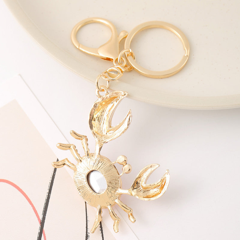 Pink Gem Crab Keychain