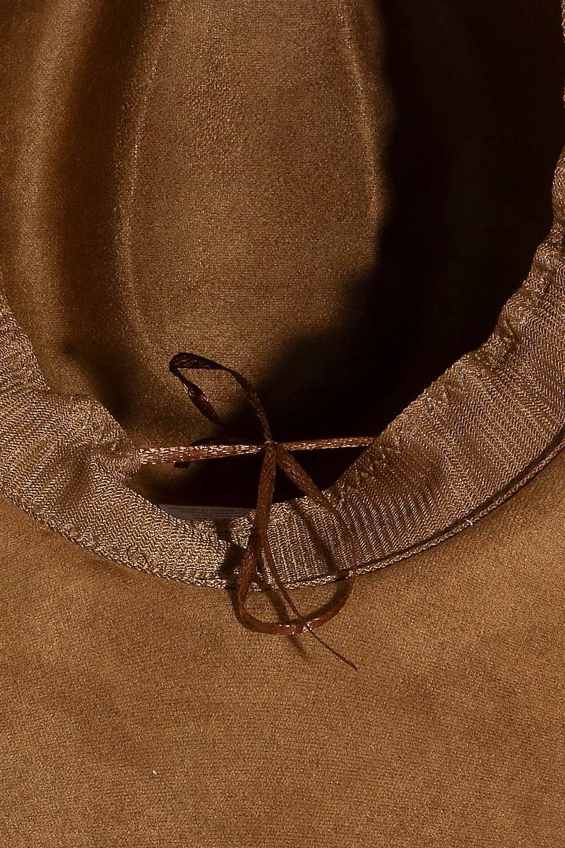 Braided Strap Faux Suede Western Cowboy Hat