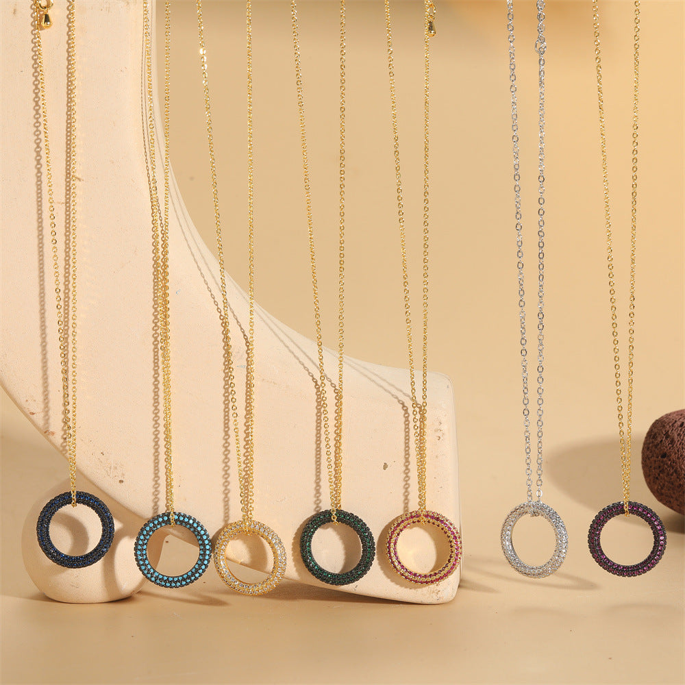 18″ Gold Pavé Open Circle Necklace