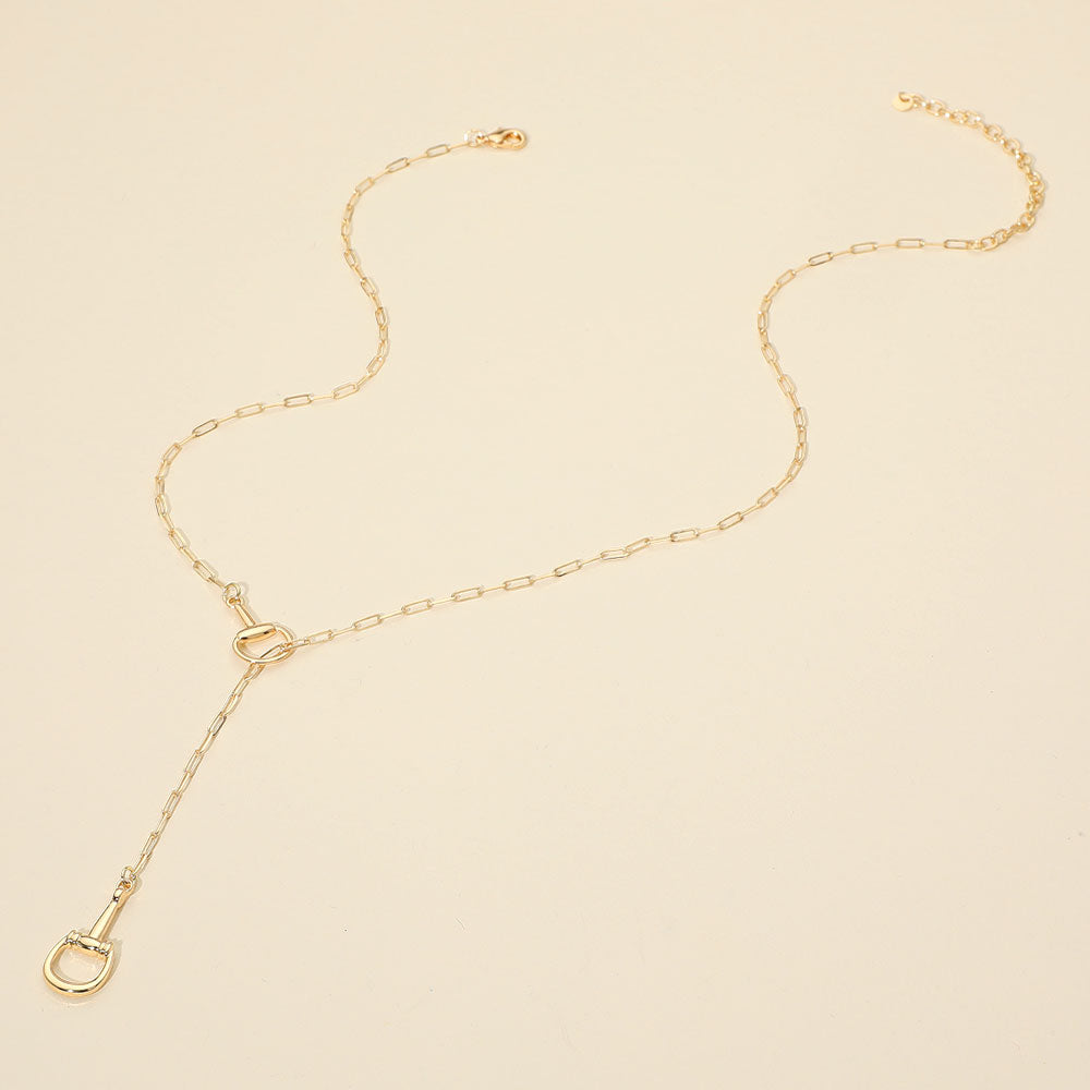 Golden Glow Adjustable Lariat Necklace (Up to 18”) – Chic Sliding Clasp Design