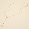 Golden Glow Adjustable Lariat Necklace (Up to 18”) – Chic Sliding Clasp Design