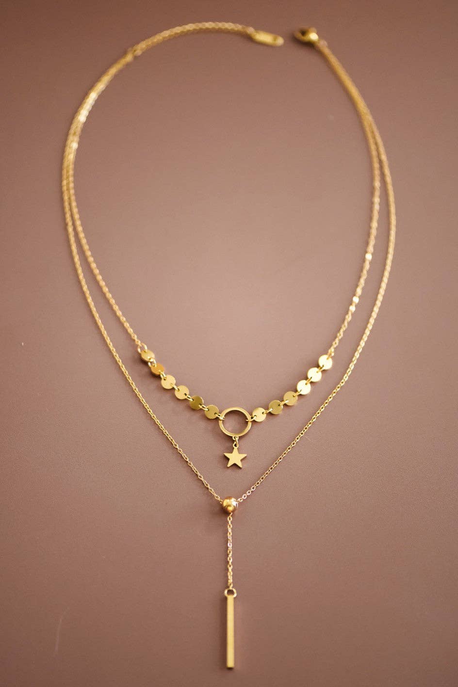 18K Gold Plated Waterproof Stainless Steel Chain Necklace - 7497