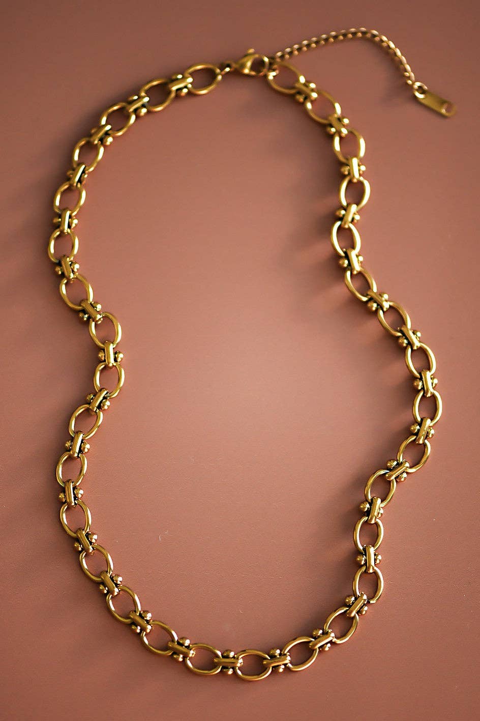 18K Gold Plated Waterproof Stainless Steel Chain Necklace - 7002