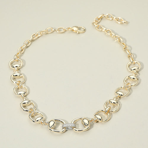 Bold Luxe Link Statement Necklace with Pavé Accent