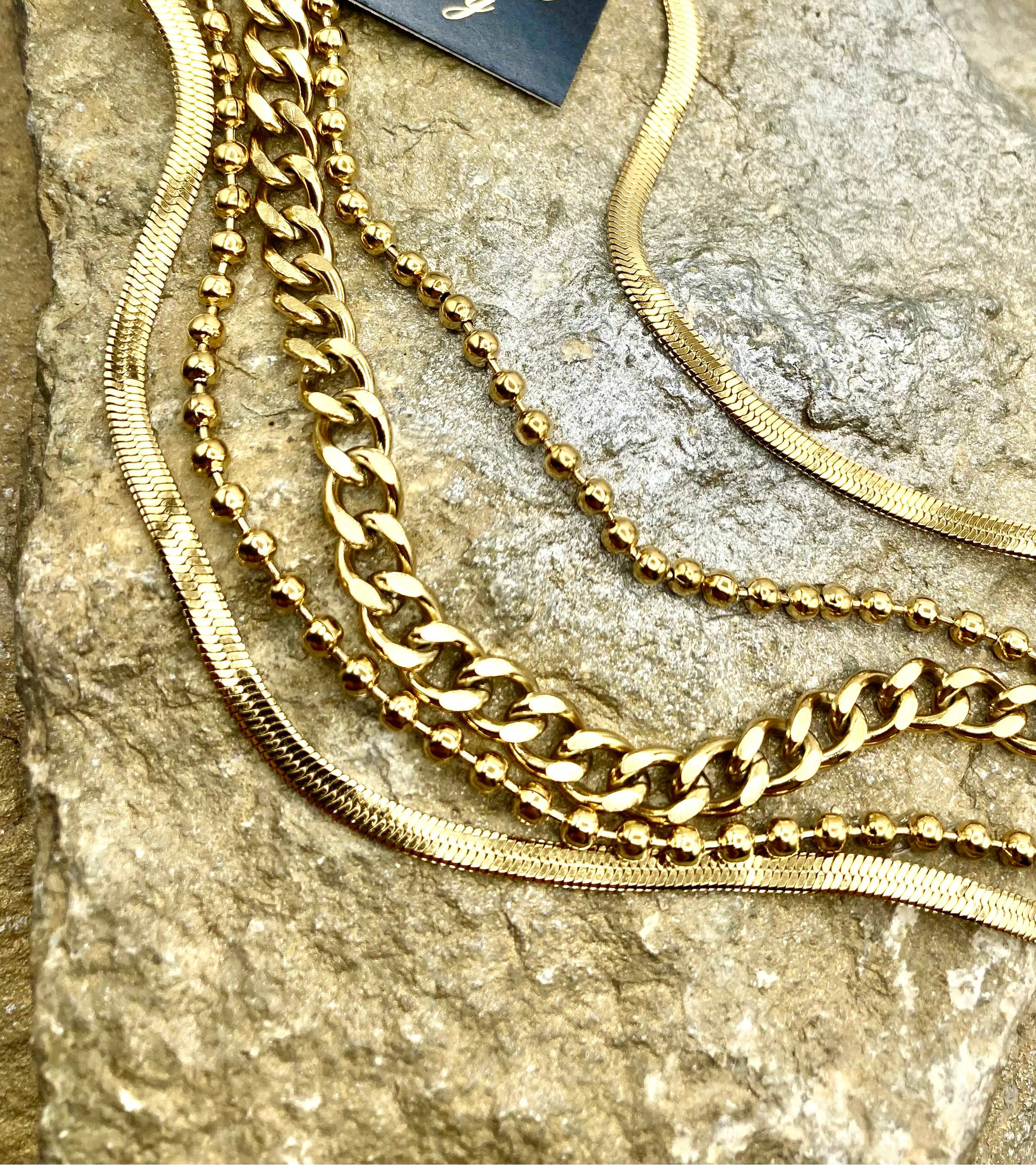 Gold Stainless Steel Multi-Strand Bracelet