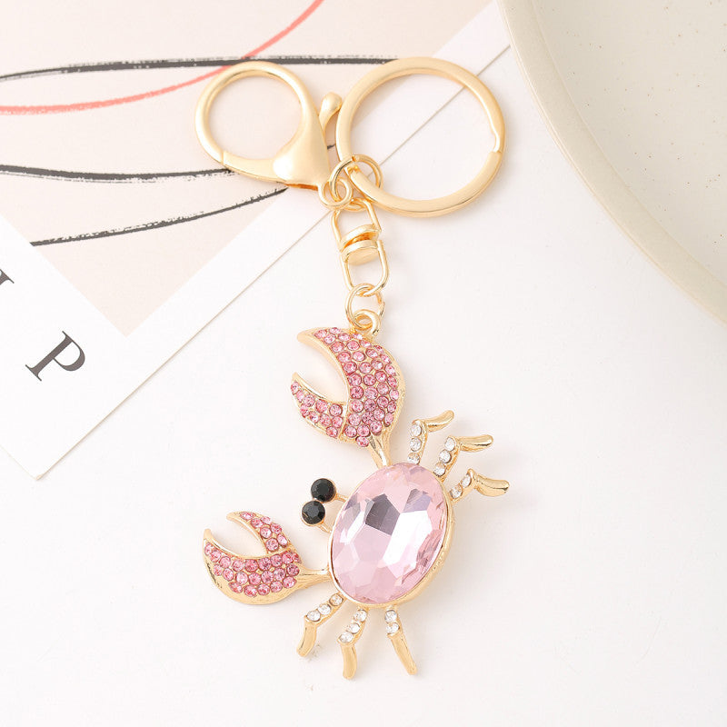 Pink Gem Crab Keychain