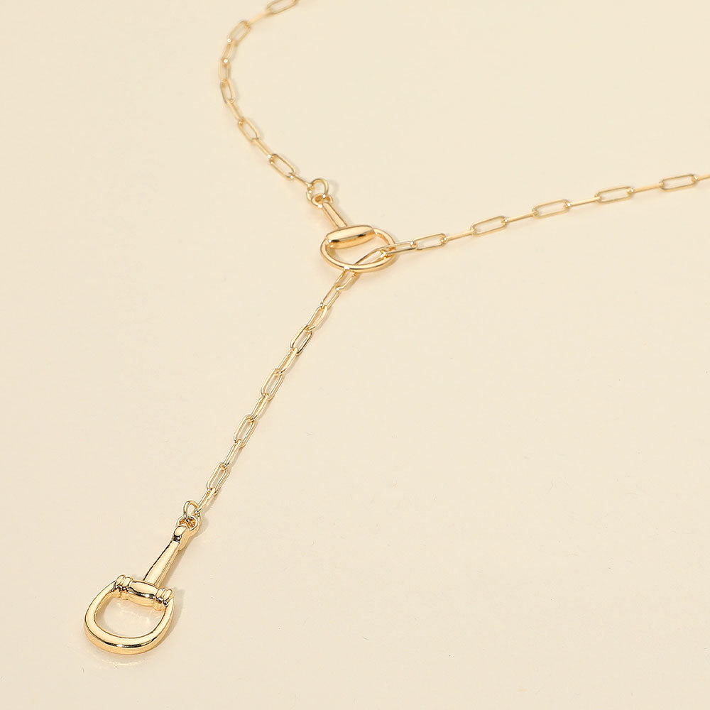 Golden Glow Adjustable Lariat Necklace (Up to 18”) – Chic Sliding Clasp Design