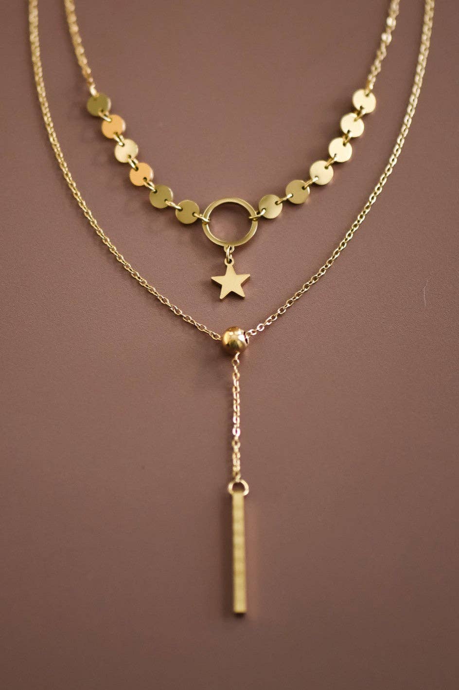 18K Gold Plated Waterproof Stainless Steel Chain Necklace - 7497