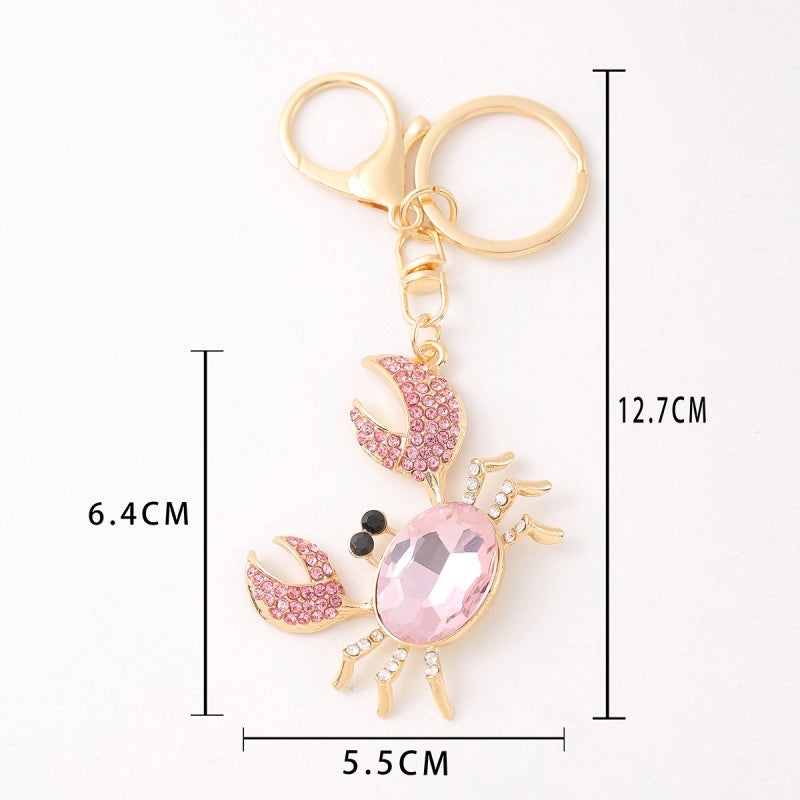 Pink Gem Crab Keychain