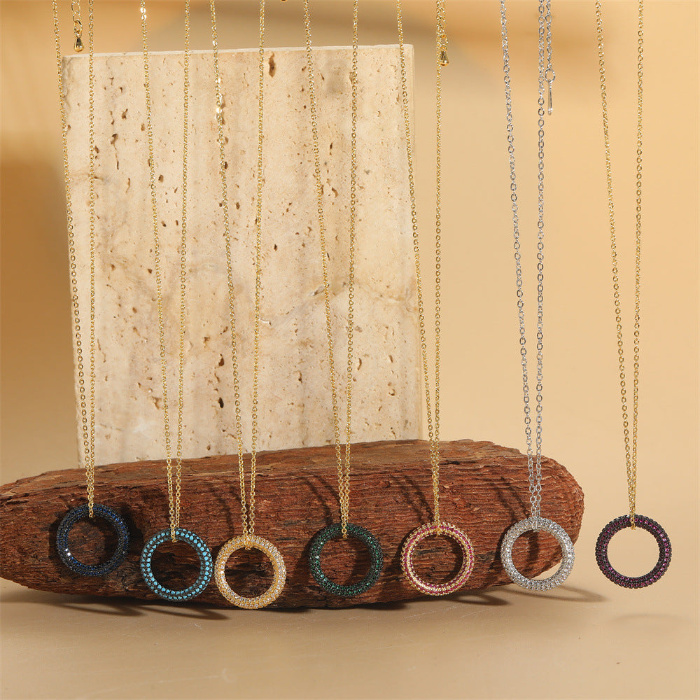18″ Gold Pavé Open Circle Necklace