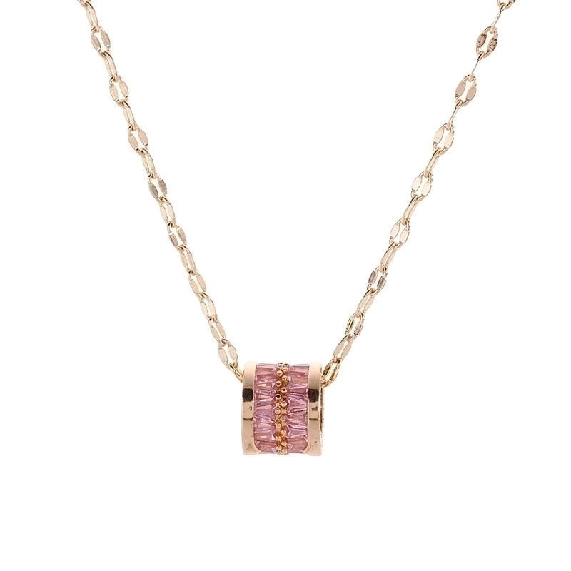 18″ Gold Necklace with Baguette Barrel Pendant