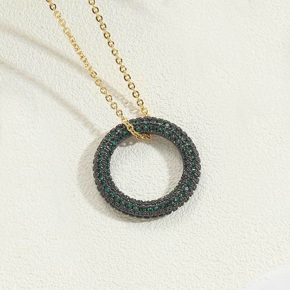 18″ Gold Pavé Open Circle Necklace