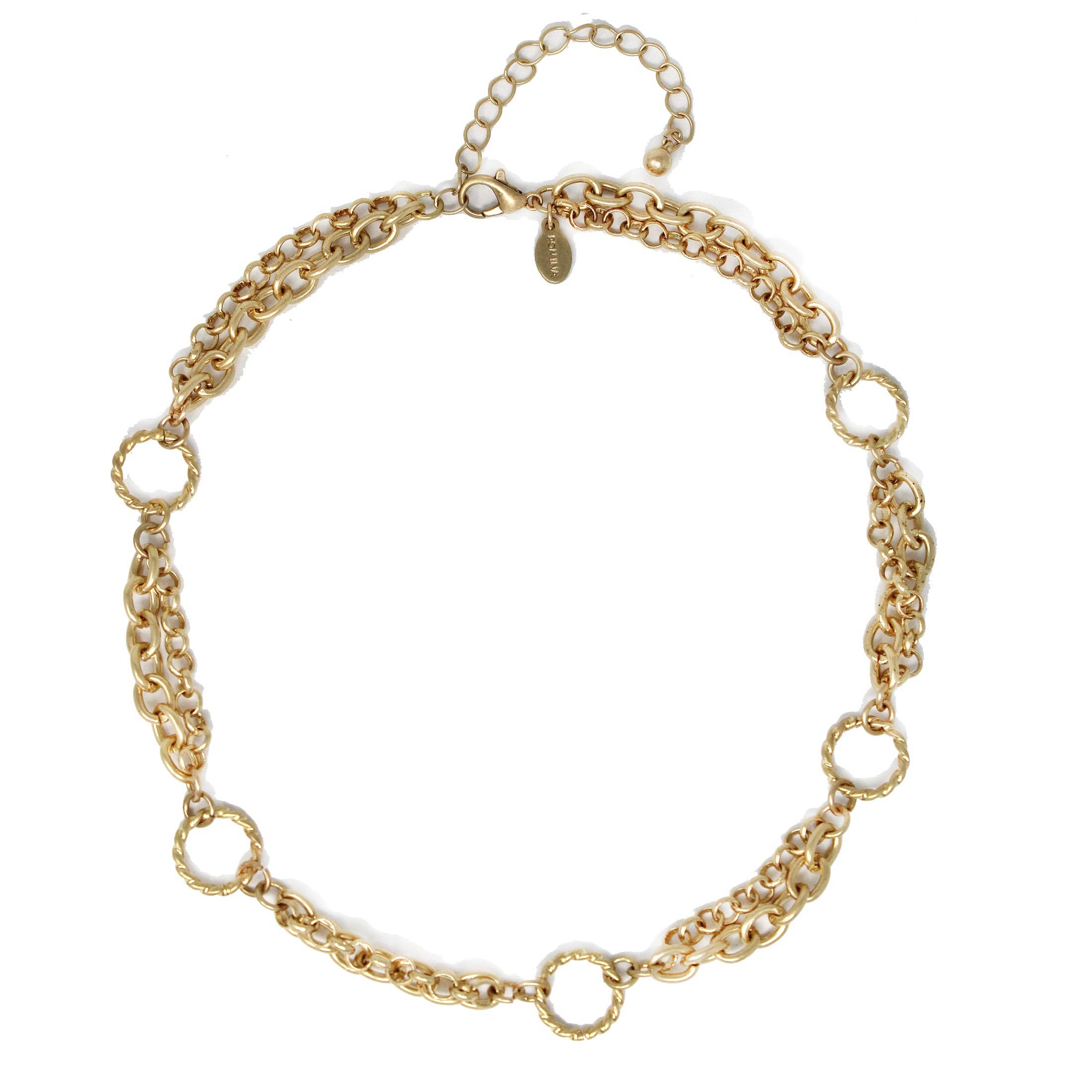Gold Knotted Chain with Open Circles 16"-18" Necklace