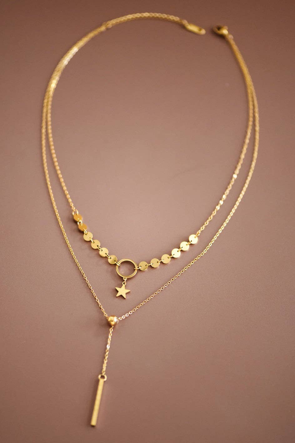 18K Gold Plated Waterproof Stainless Steel Chain Necklace - 7497