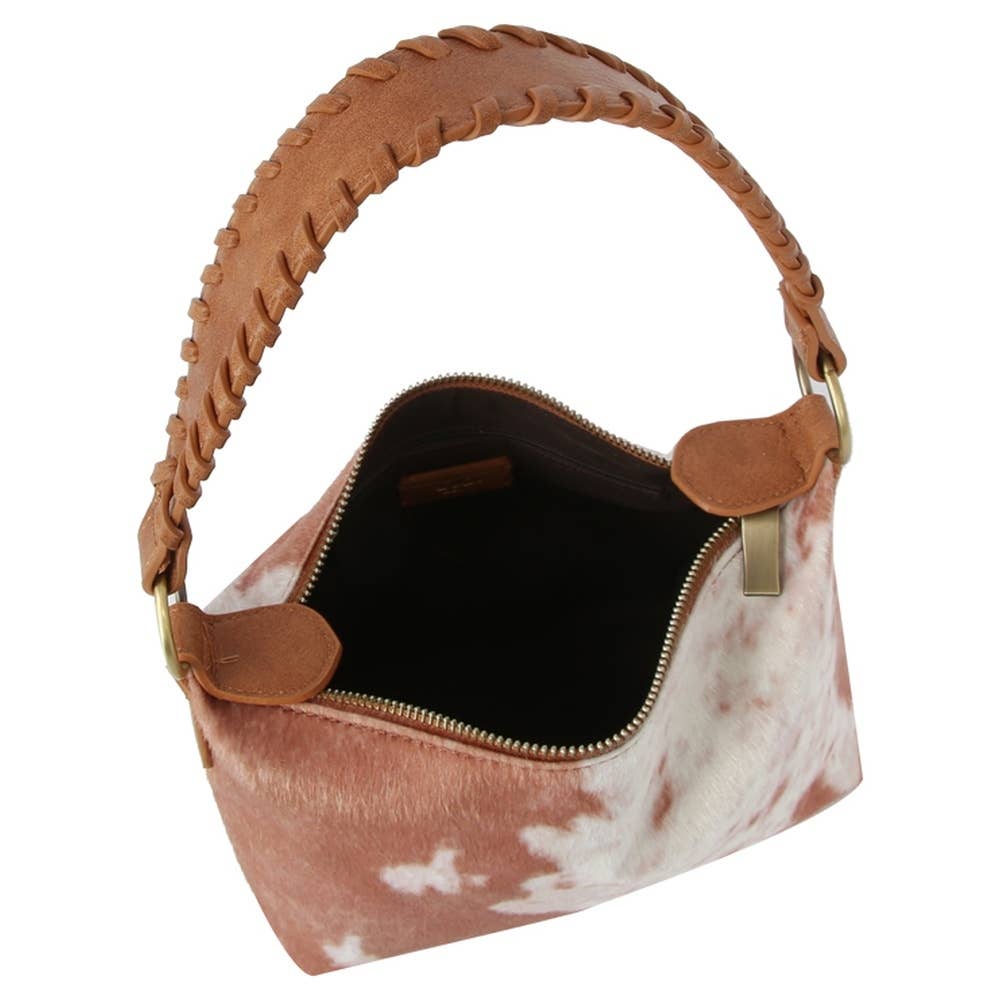 Calf Hair Cow Printed Bucket Shoulder Bag