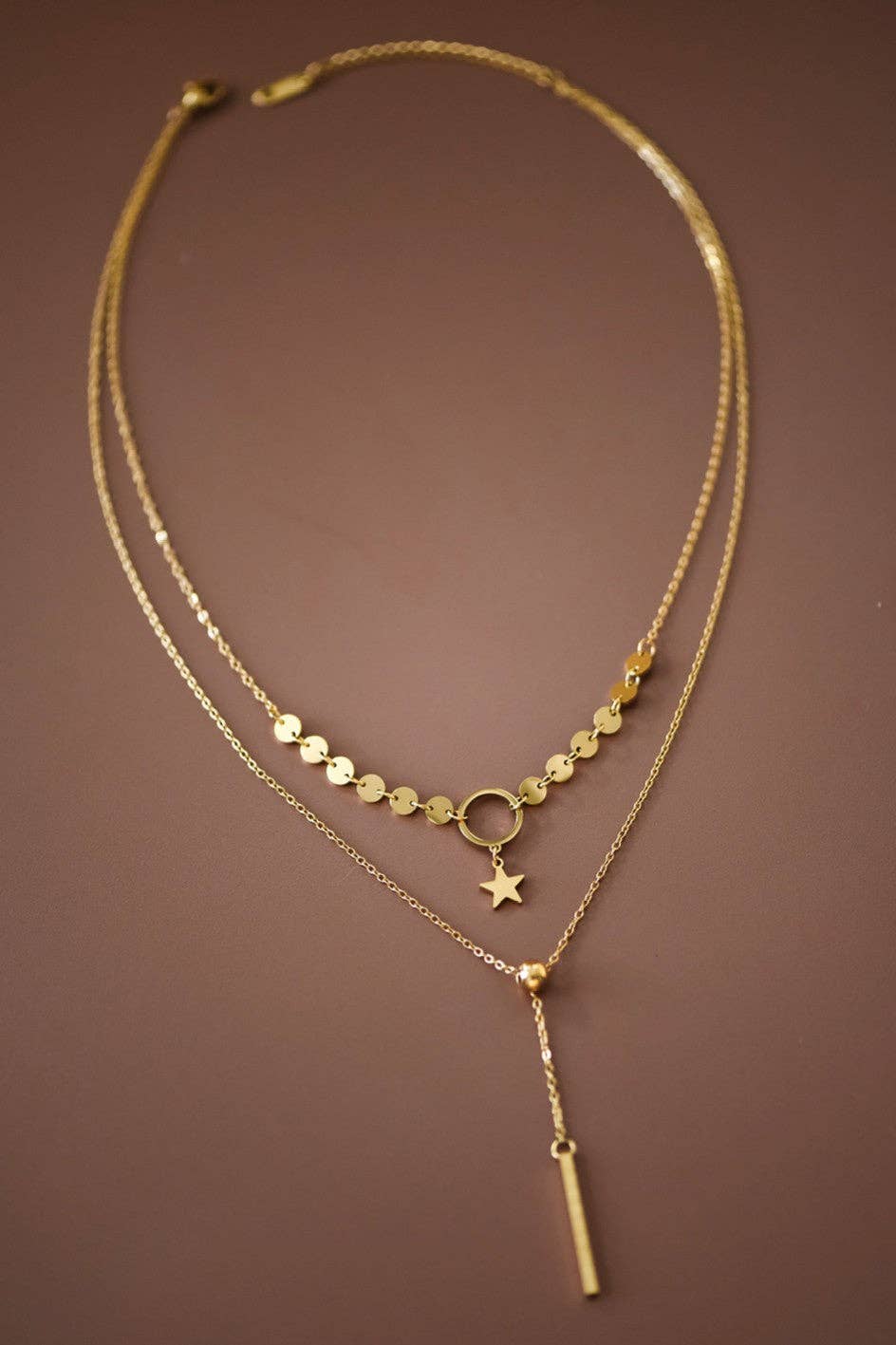 18K Gold Plated Waterproof Stainless Steel Chain Necklace - 7497