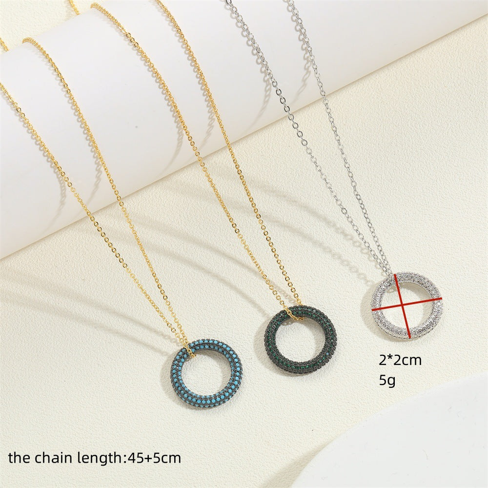 18″ Gold Pavé Open Circle Necklace