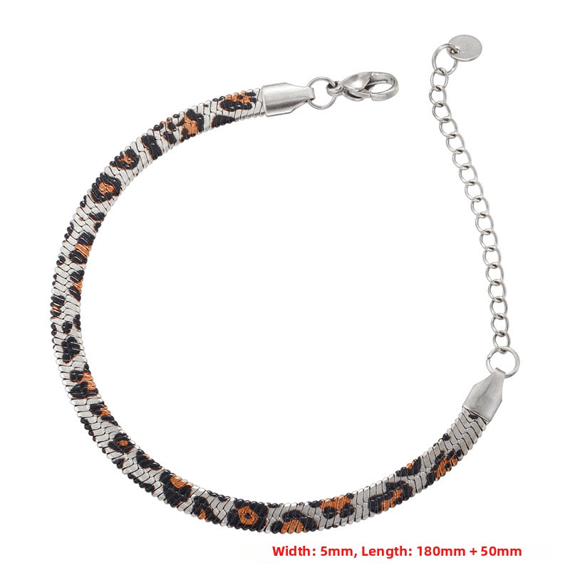 Leopard Print Chain Choker | Silver & Gold | Lightweight
