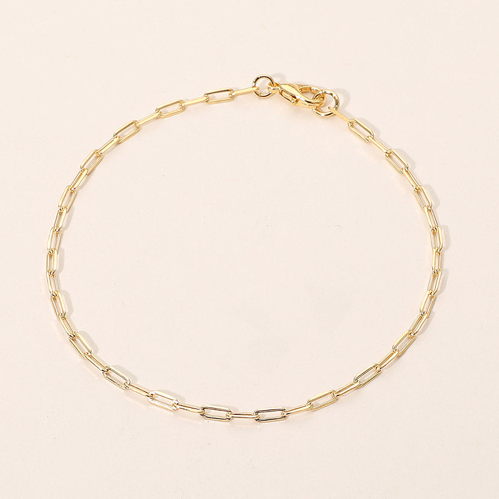 18K Gold Filled Paperclip Chain Anklet