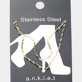 Stainless Steel Double Layered Chain Anklet