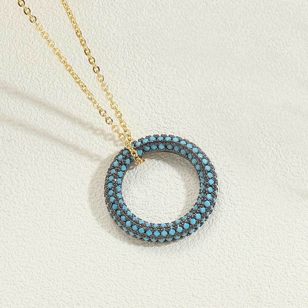 18″ Gold Pavé Open Circle Necklace