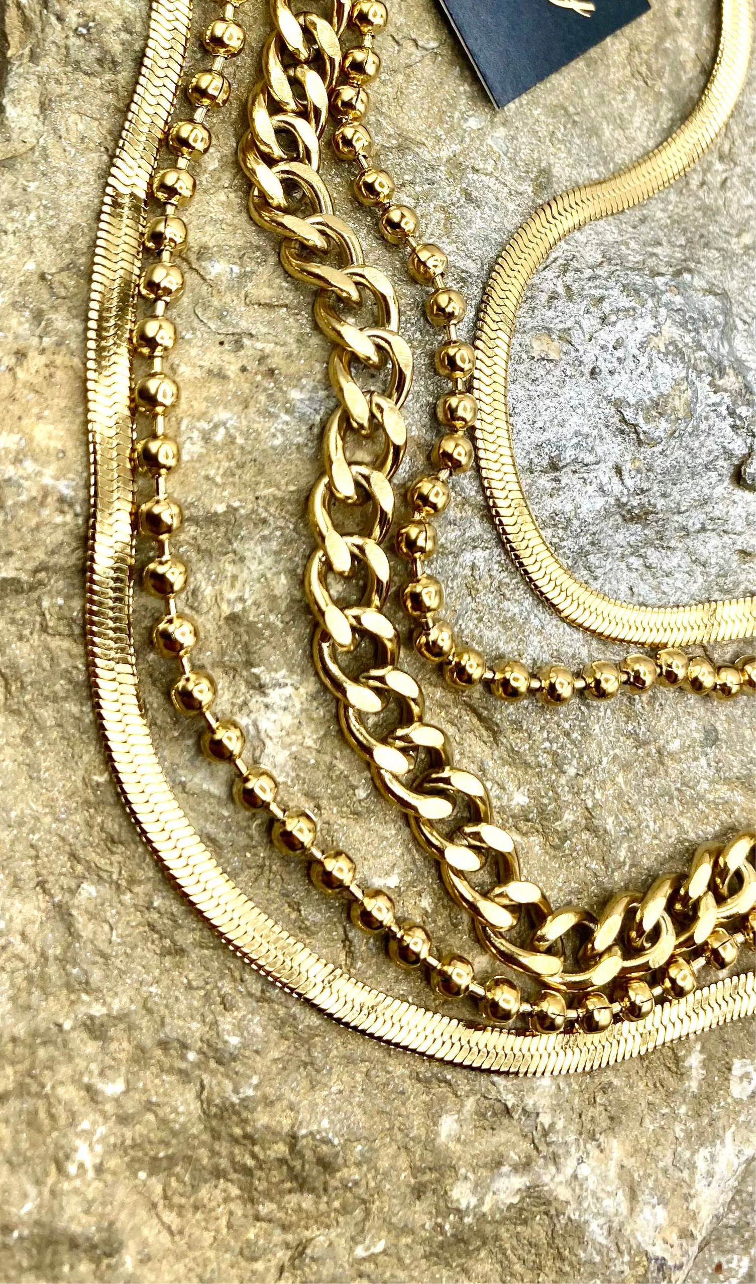 Gold Stainless Steel Multi-Strand Bracelet