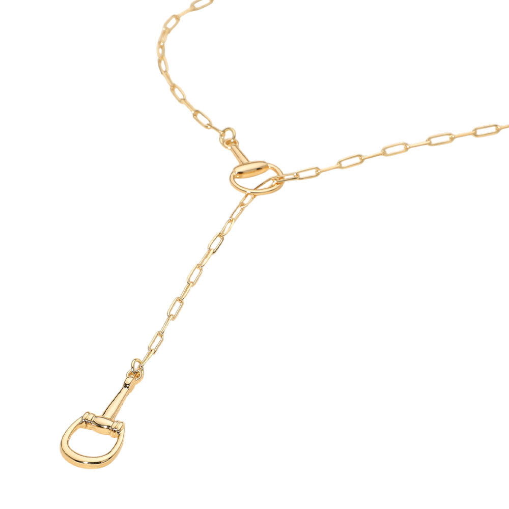 Golden Glow Adjustable Lariat Necklace (Up to 18”) – Chic Sliding Clasp Design