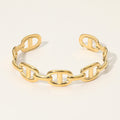 Stainless Steel Mariner Link Cuff Bracelet