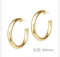 Satin Silver or Satin Gold 1.75" Stud Hoop Earring