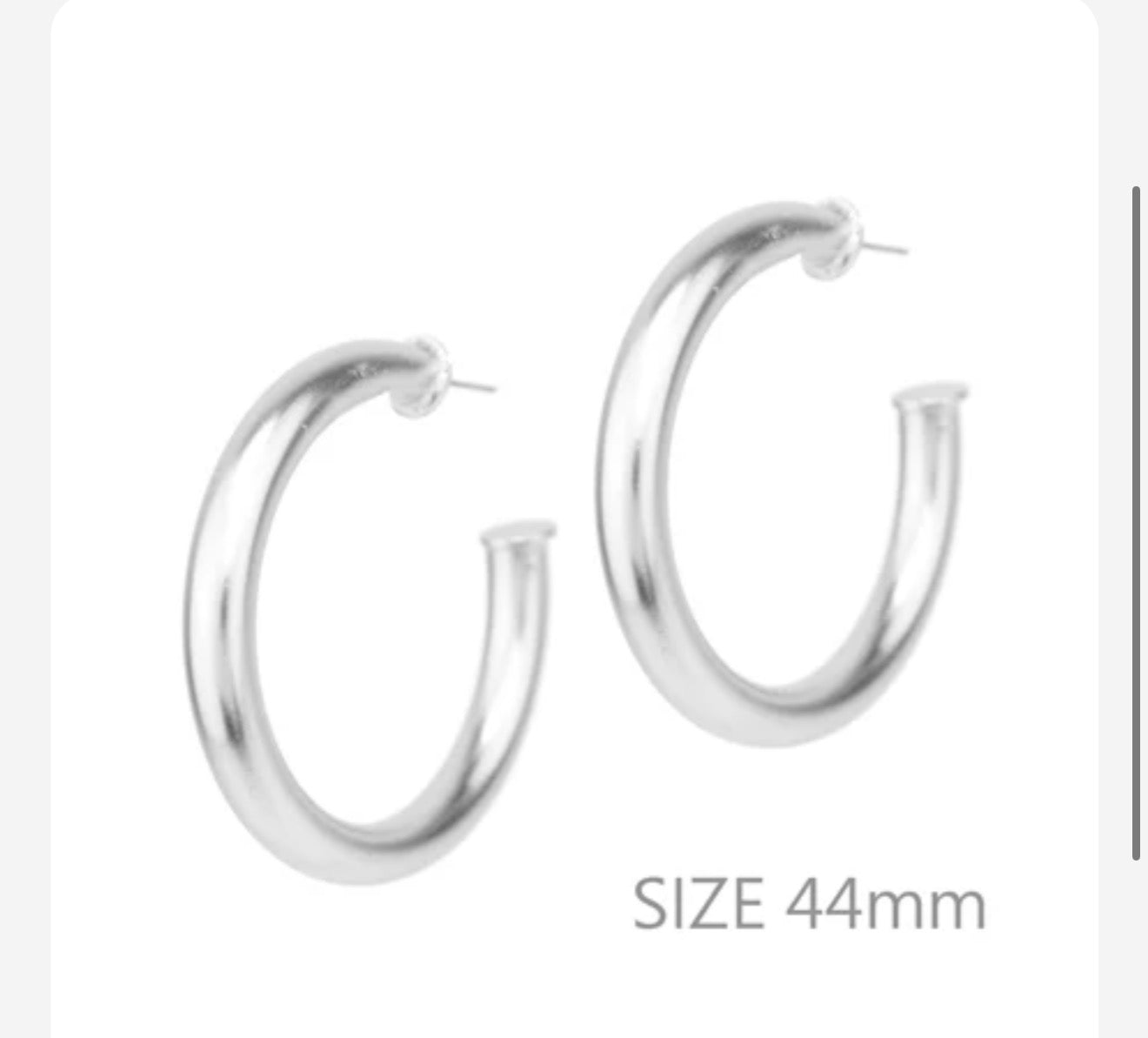 Satin Silver or Satin Gold 1.75" Stud Hoop Earring