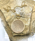 Boho Gold Statement Necklace with Medallion