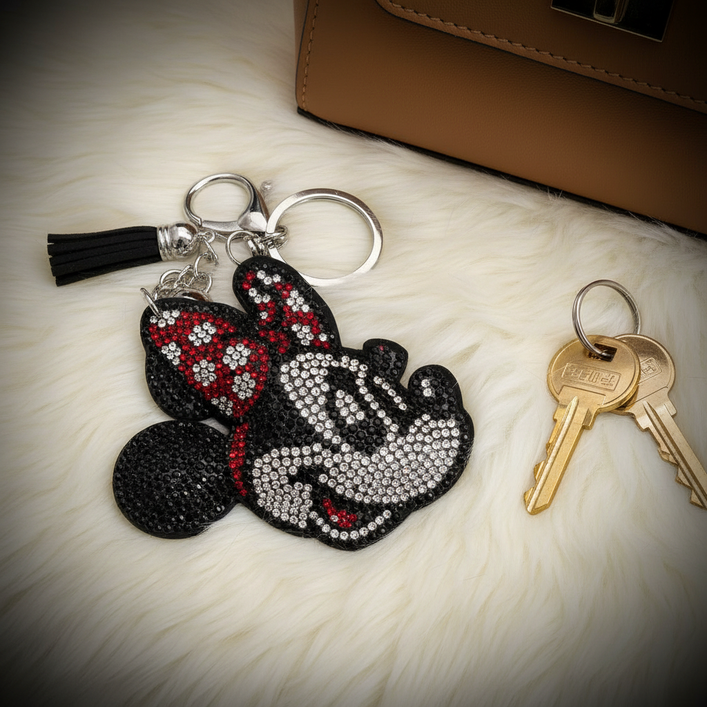 Rhinestone Character Bag Charms – Sparkly Keychain Accessories (Multiple Styles)