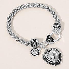 6″ Pink Heart Charm Bracelet