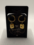 Golden North Star Huggie Charm Earrings