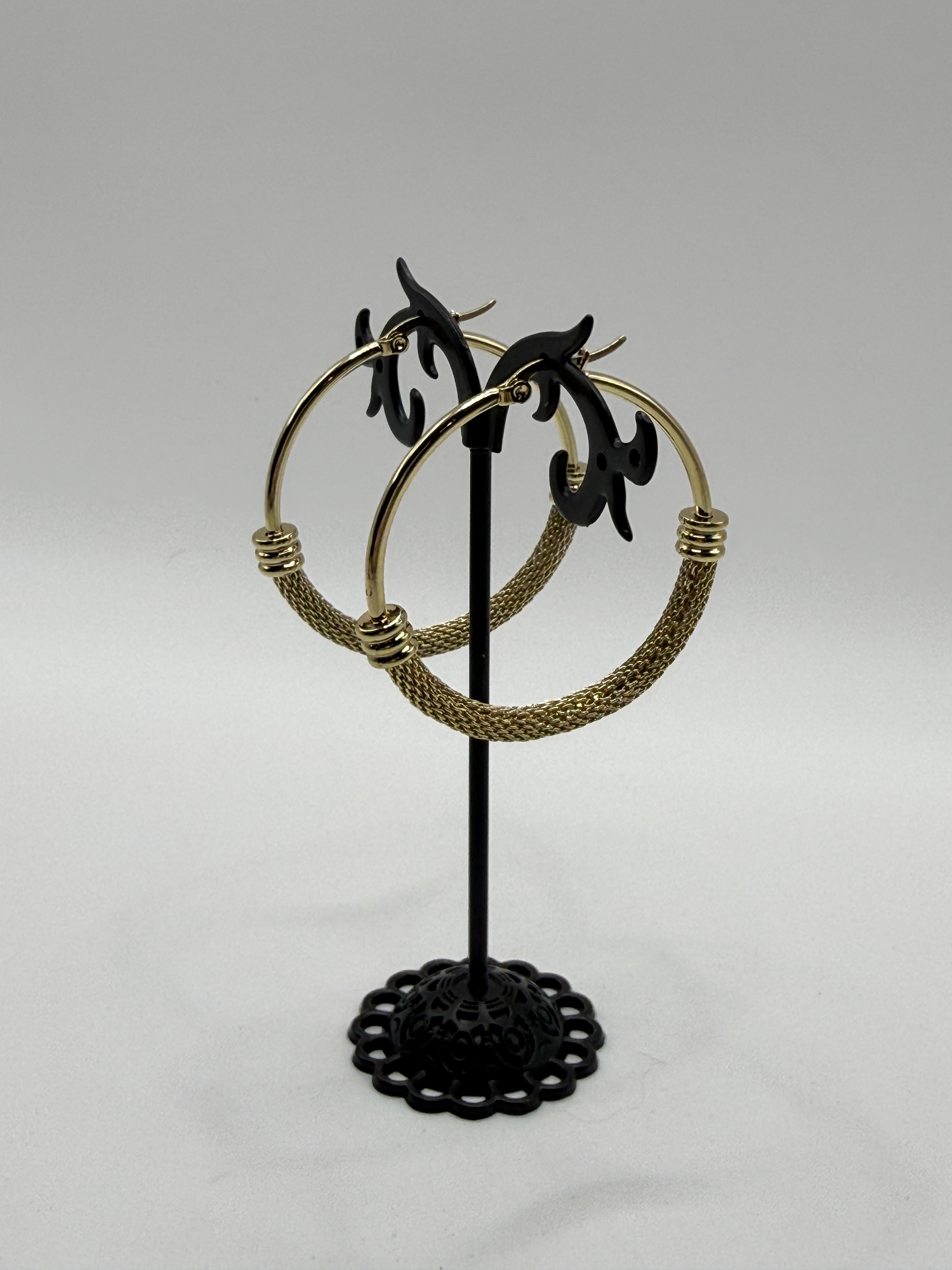 Golden Mesh Luxe Hoops