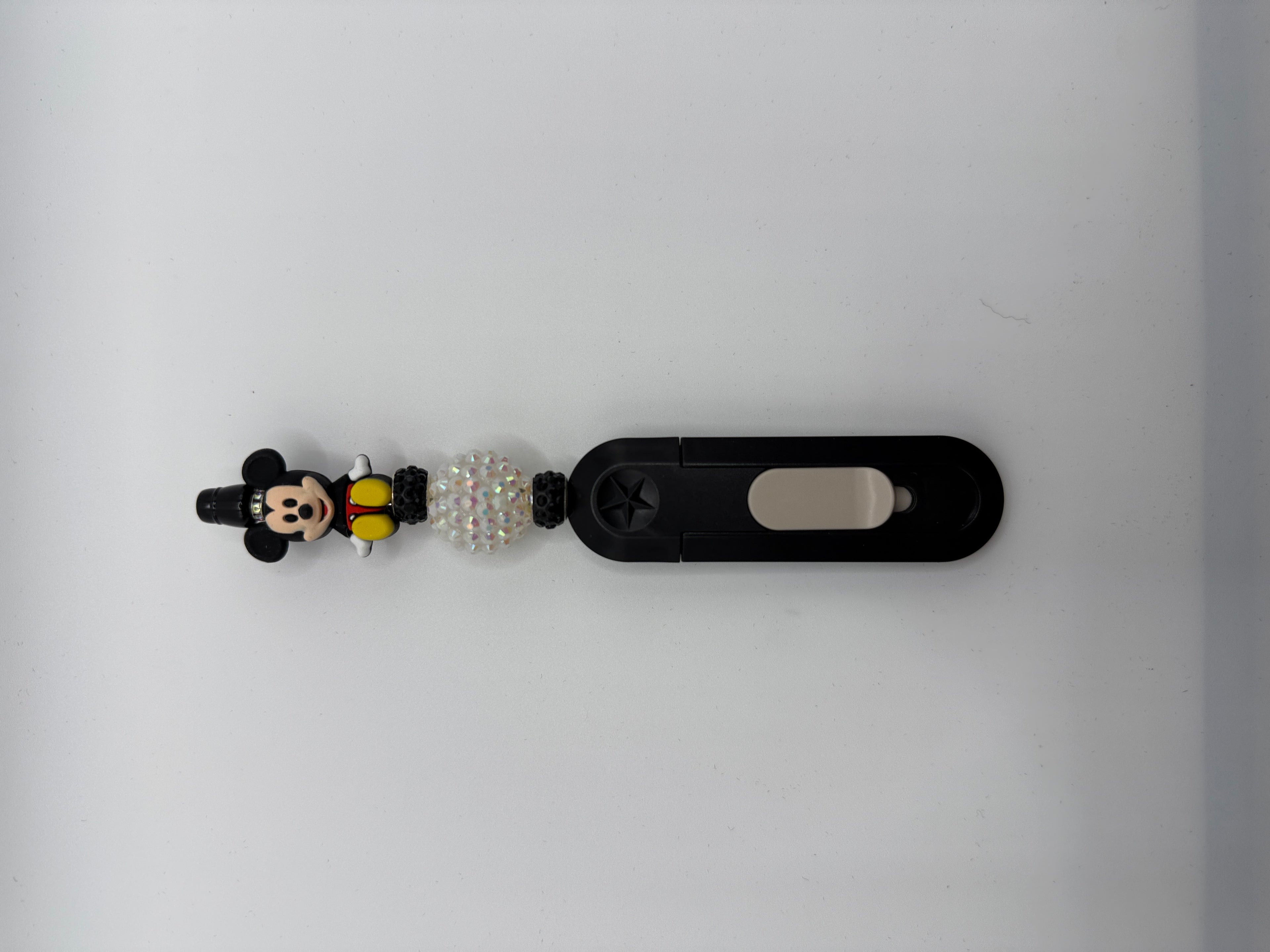 Handmade Beaded Character Box Cutter – Purple Glitter Edition