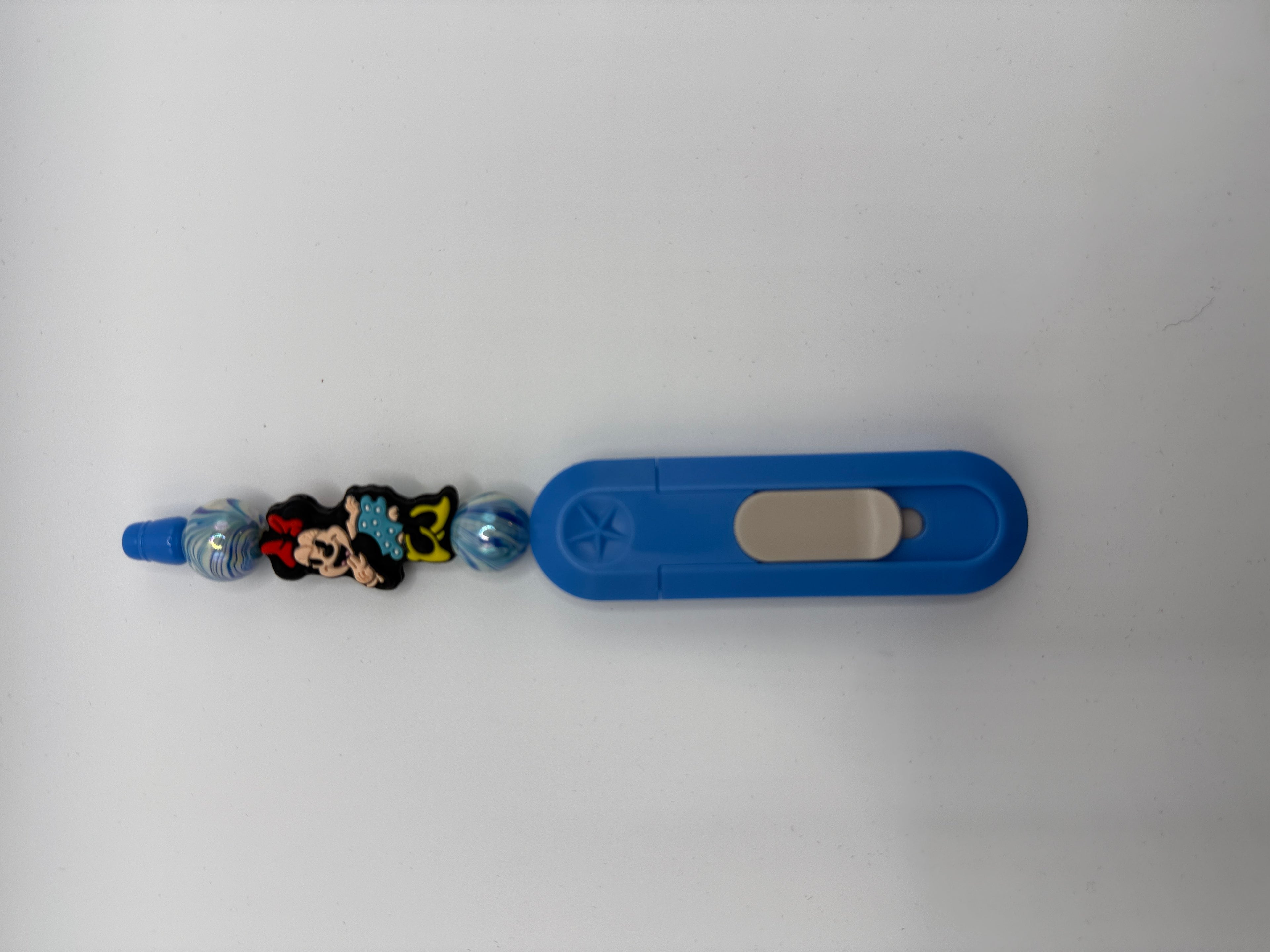 Handmade Beaded Character Box Cutter – Purple Glitter Edition