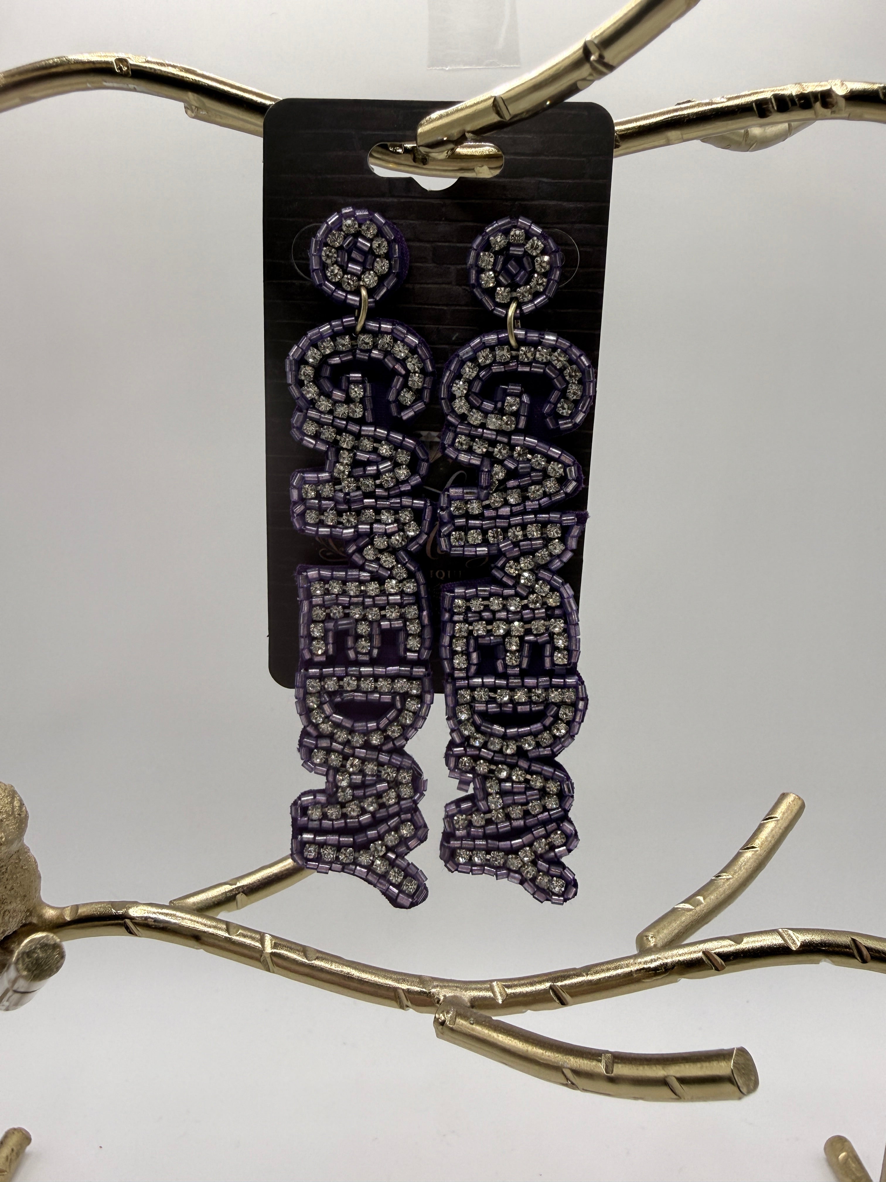 Gameday Beaded Statement Earrings – Long 4" Dangle