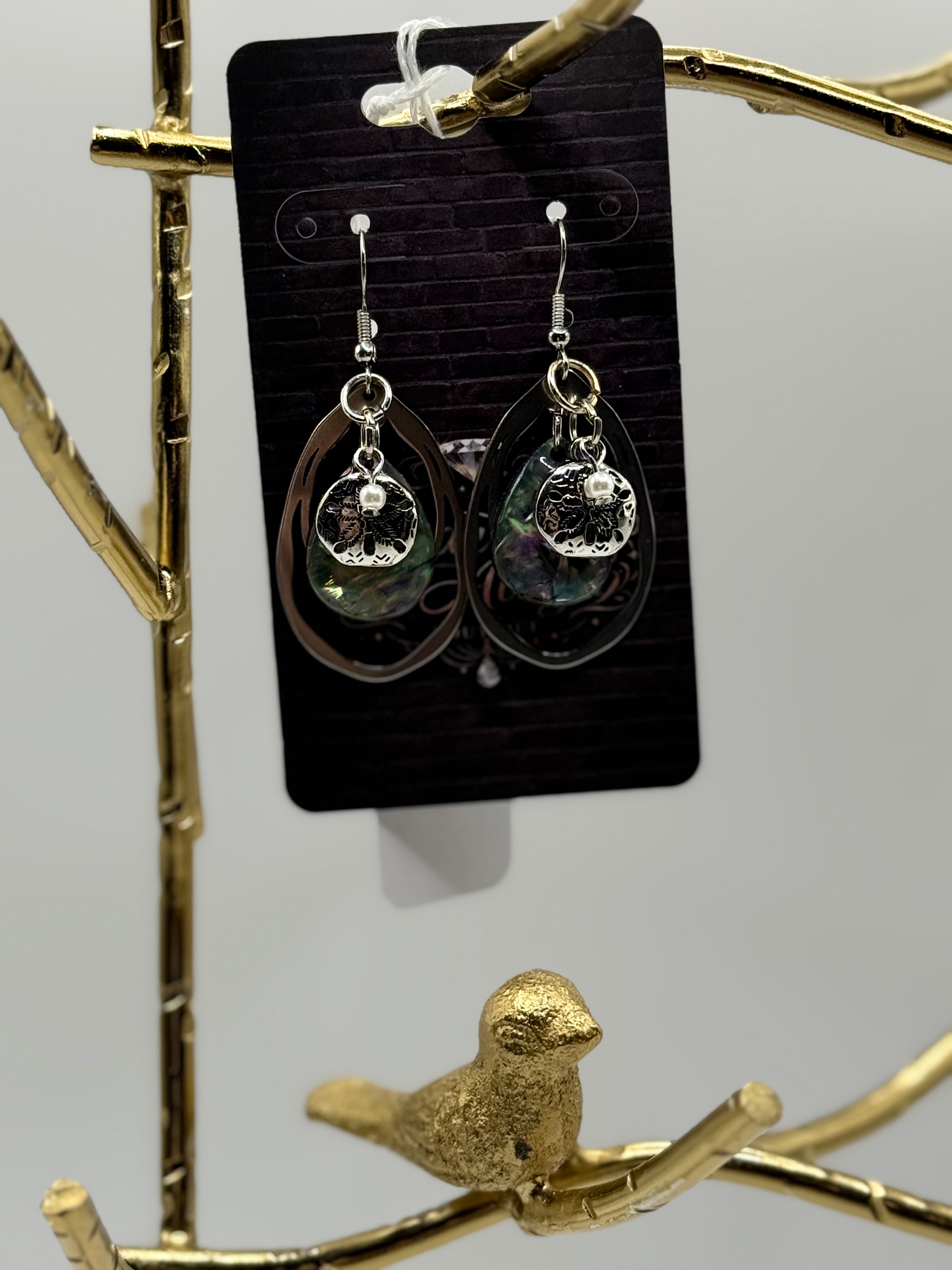 St. Augustine Collection - Sand Dollar & Shell Layered Drop Earrings