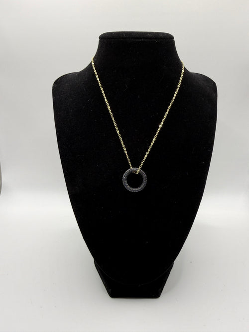 18″ Gold Pavé Open Circle Necklace