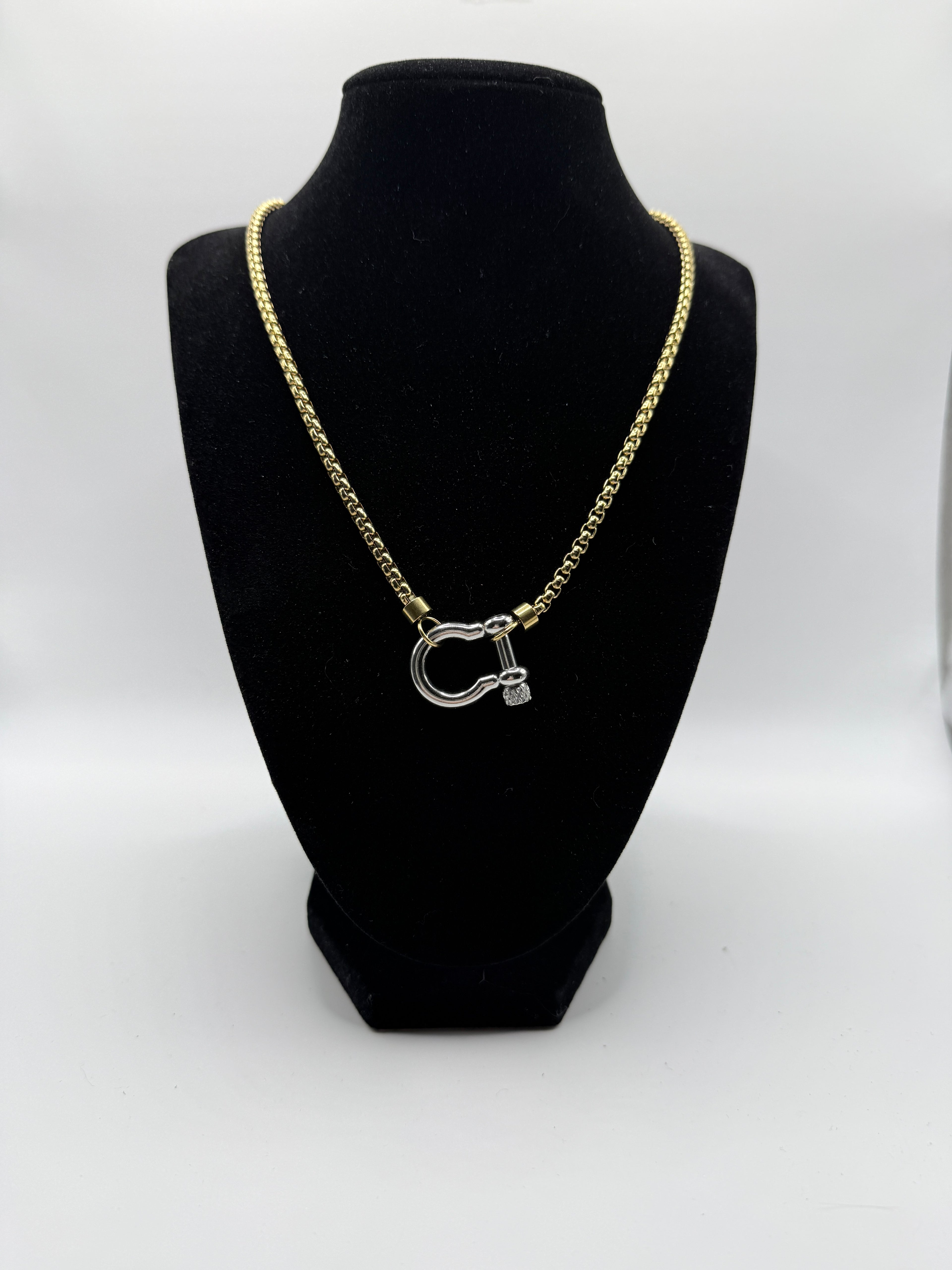 16″ Mixed Metal Horse Bit Necklace with Functional Clasp for Charm Add-Ons