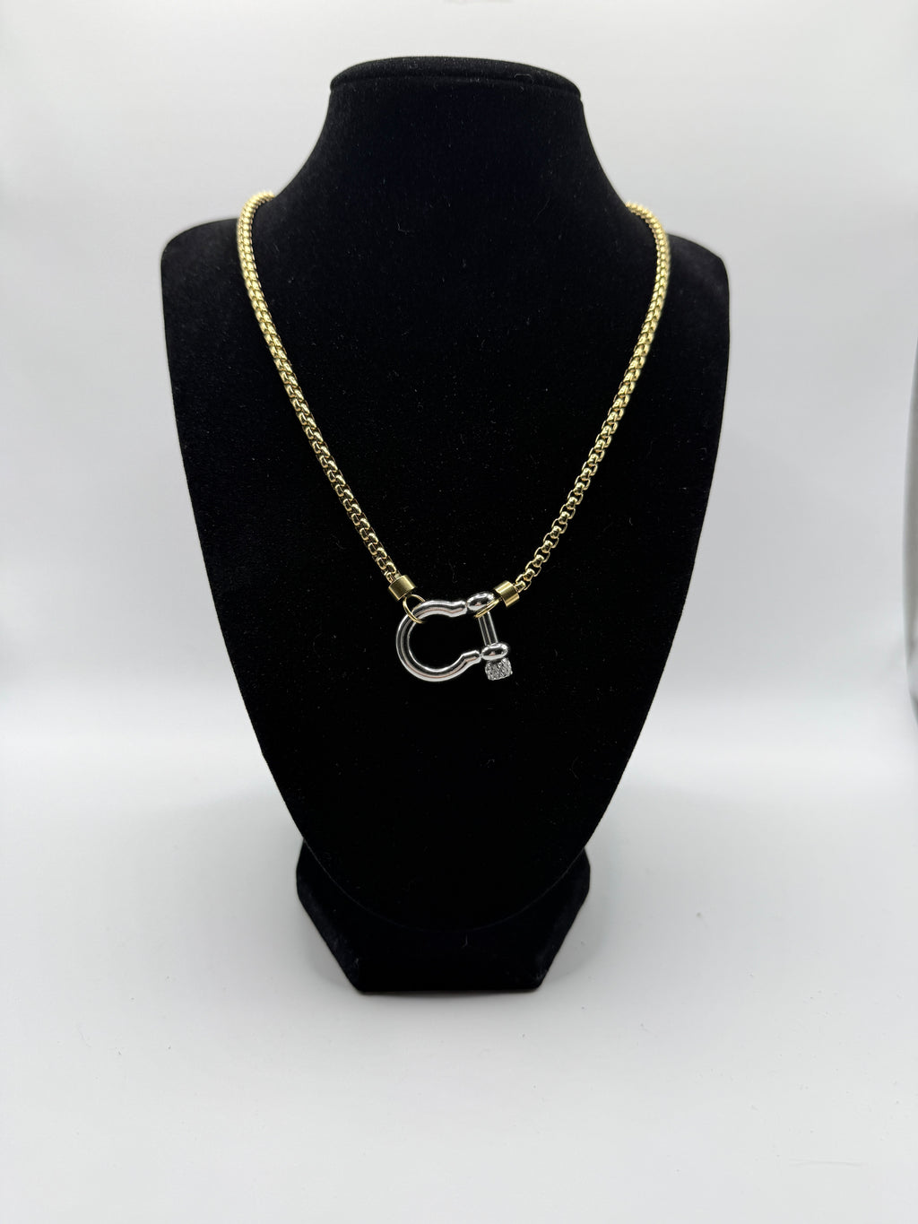 16″ Mixed Metal Horse Bit Necklace with Functional Clasp for Charm Add-Ons